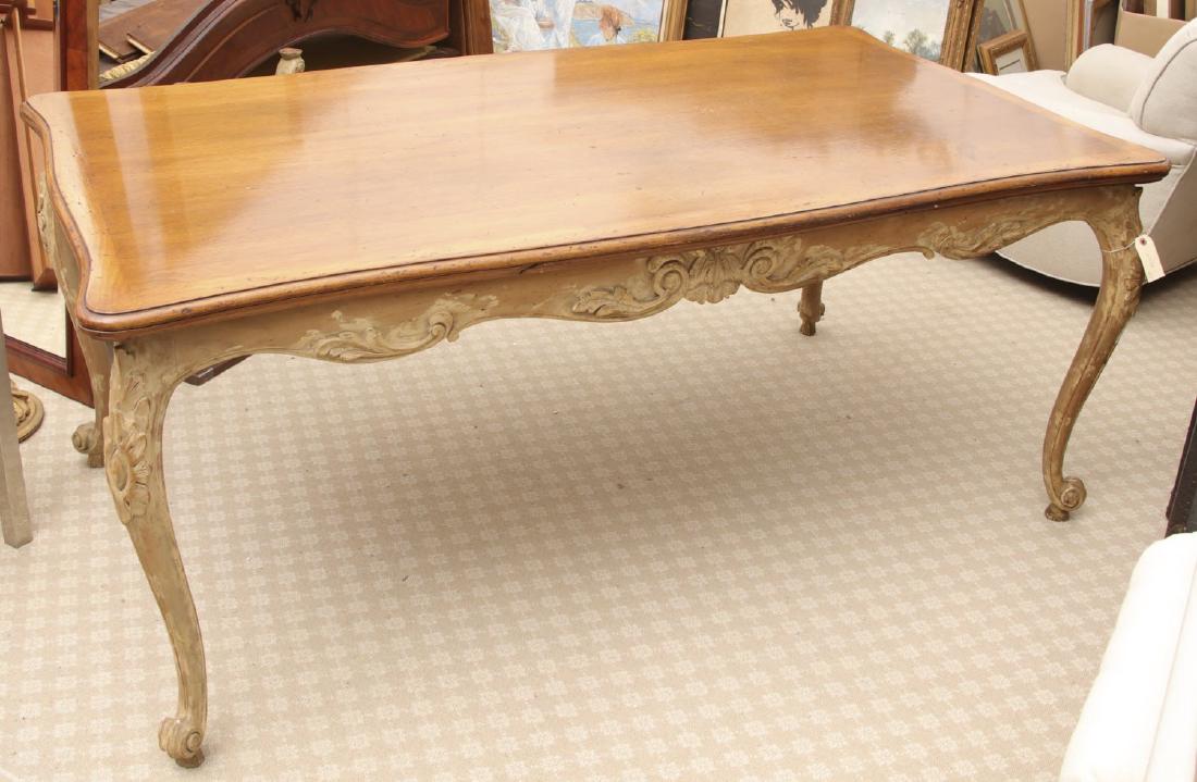 Louis XV style painted fruitwood dining table (1 of 8)