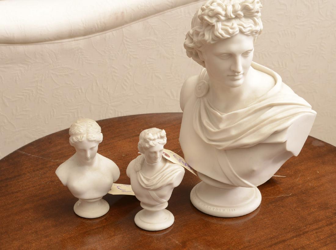 (3) Parian bisque porcelain busts (1 of 8)