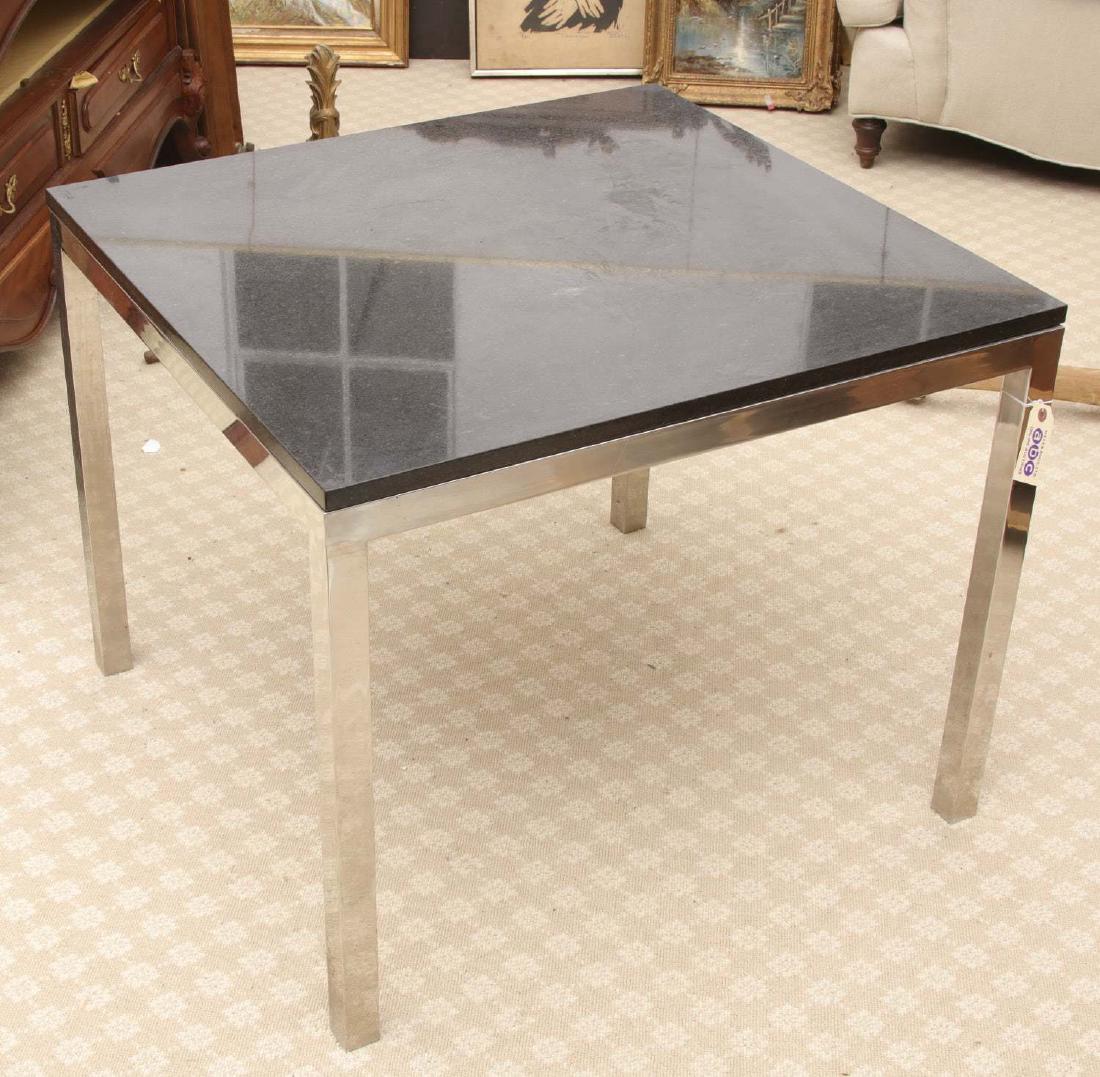 Florence Knoll style marble top side table (1 of 3)