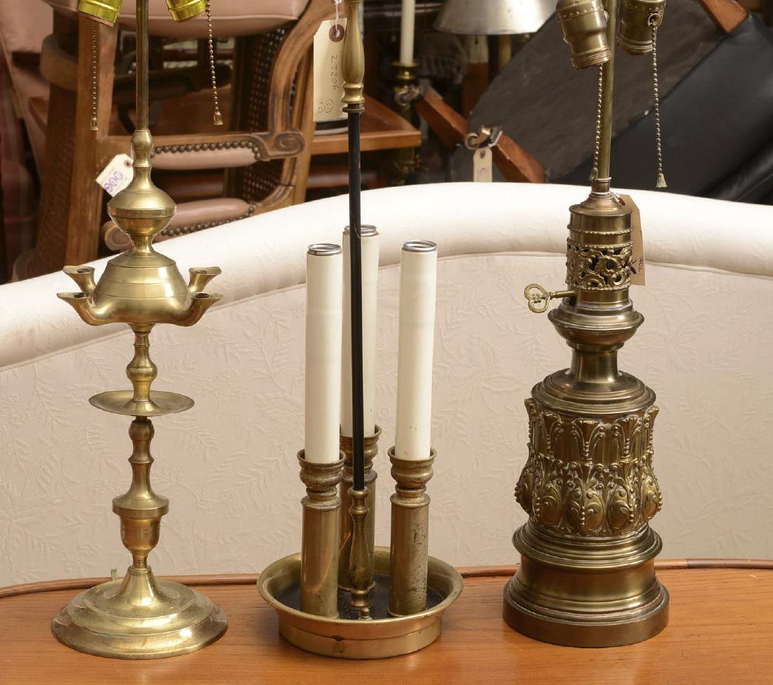 (3) Old and Antique brass table lamps (1 of 6)