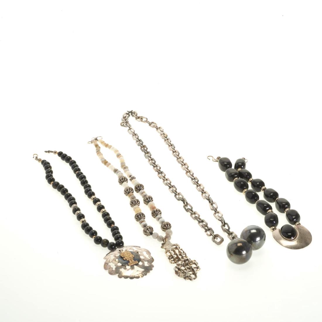 (4) modern sterling necklaces (1 of 8)