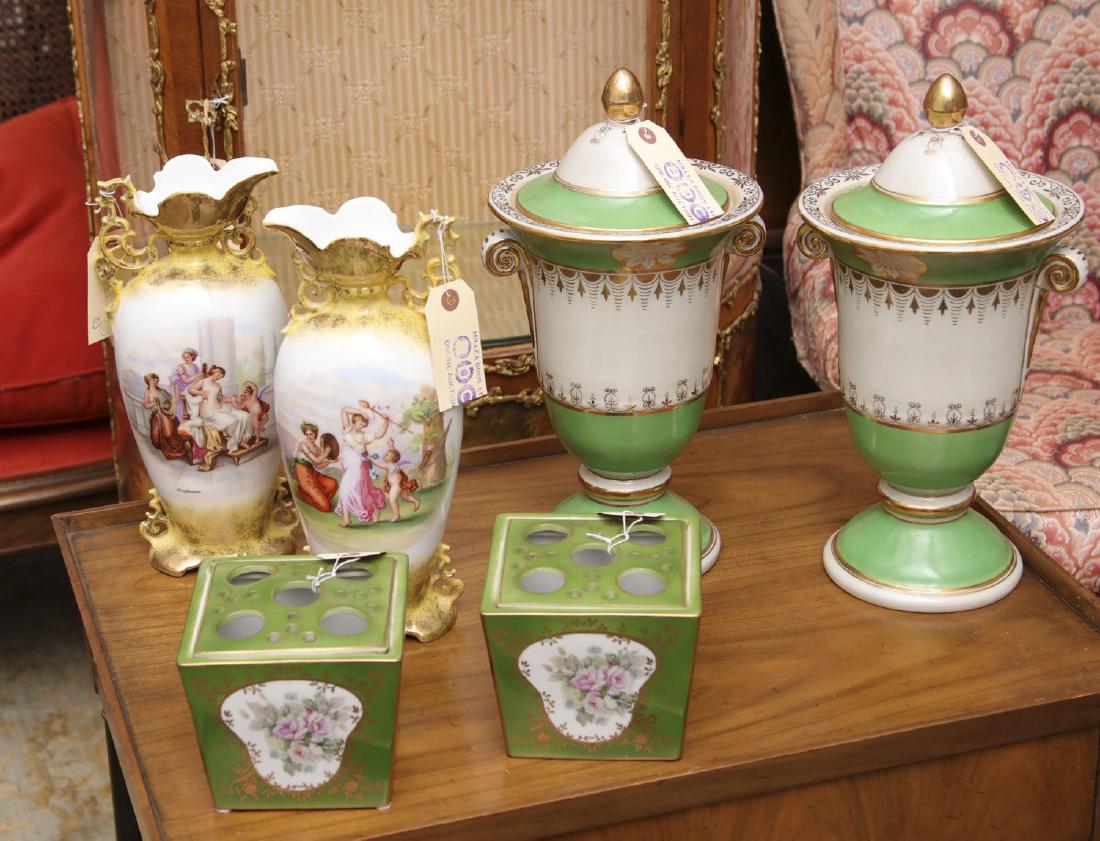 (3) pairs Continental porcelain accessories (1 of 13)