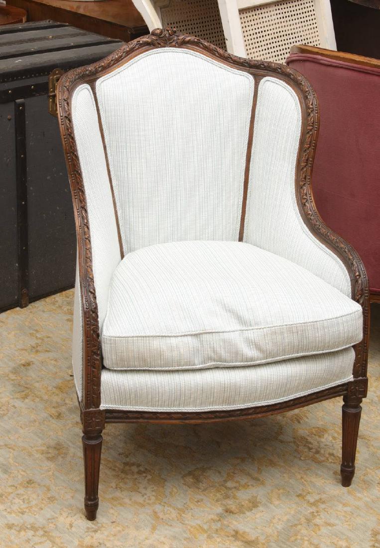 Nicely carved diminutive wing back chair (1 of 4)