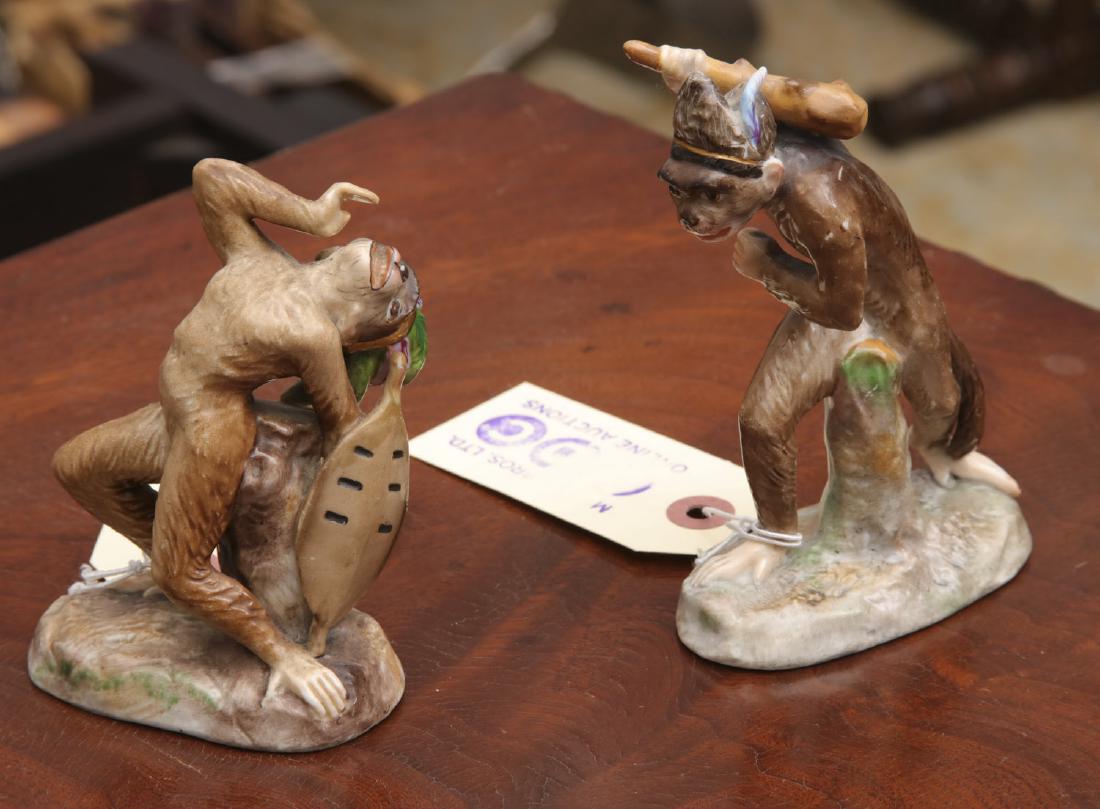(2) Chelsea porcelain monkey figurines (1 of 5)