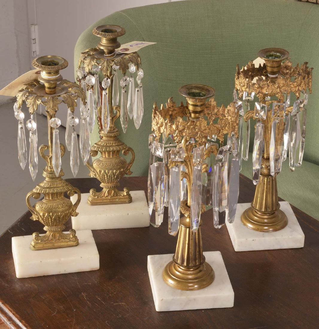 (2) pairs Victorian gilt bronze girandoles (1 of 9)