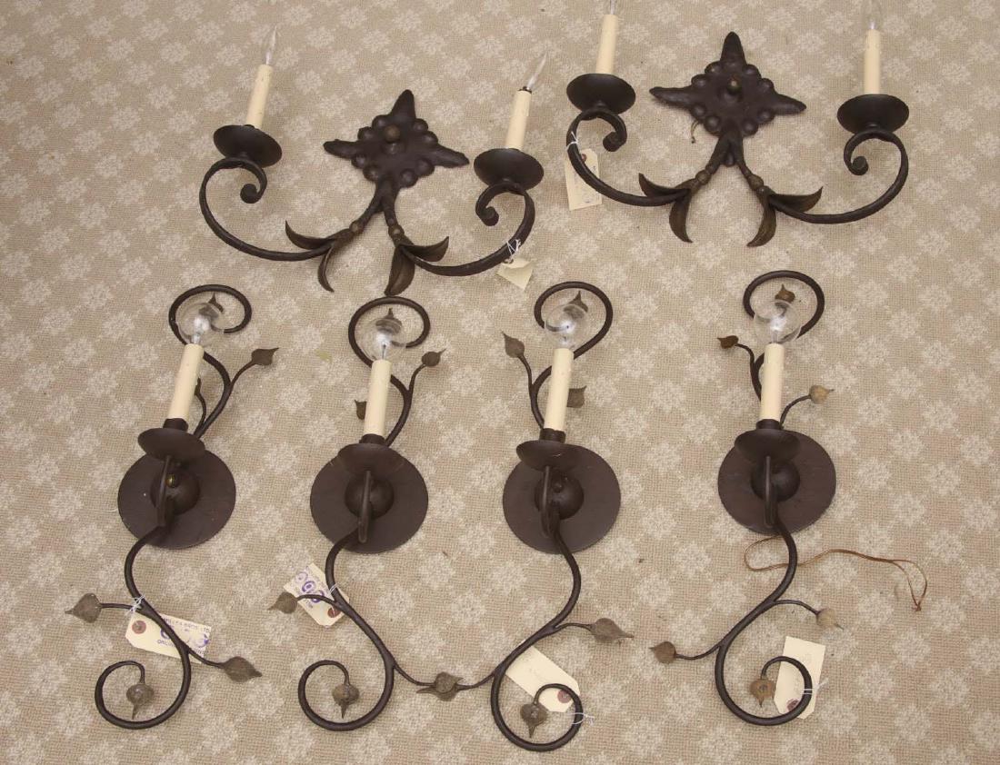 (6) parcel gilt wrought iron sconces (1 of 6)