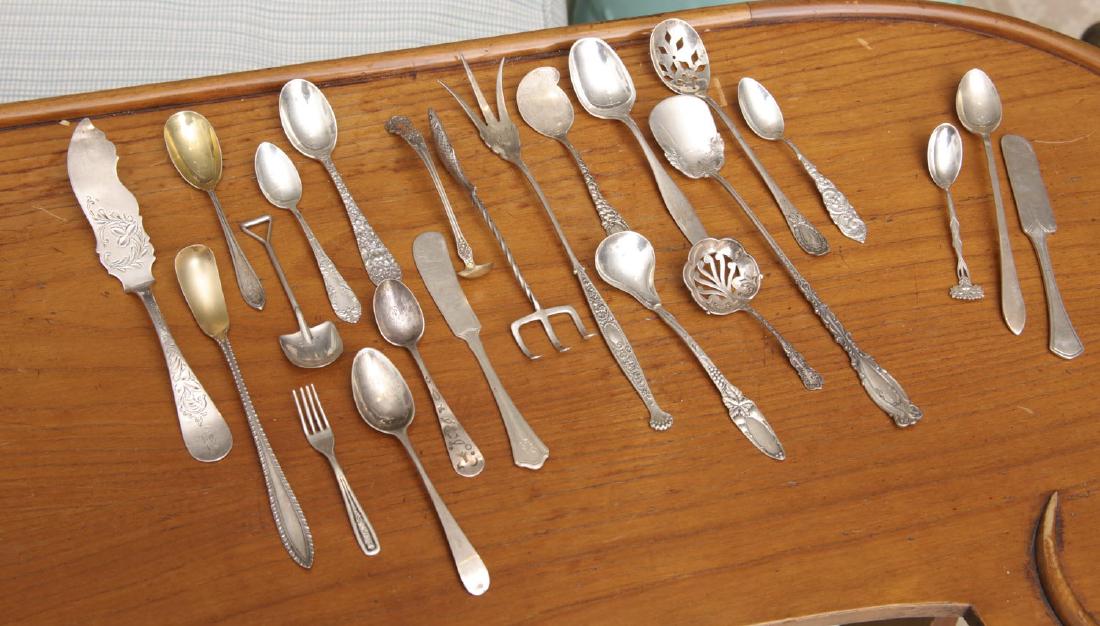 Group sterling silver utensils, incl. Tiffany (1 of 7)