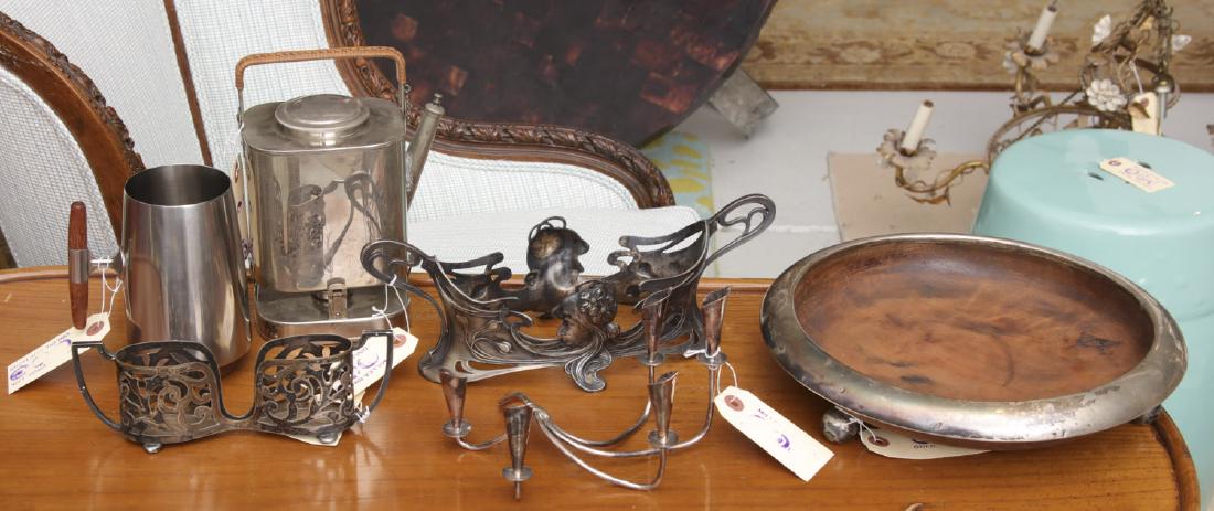 Group (6) vintage silver and metal tablewares (1 of 7)