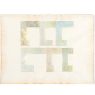 David Novros, painting: David Novros, painting, David Novros (American, b. 1941), Untitled, 1968, metallic oil paint on paper, signed and dated verso, 18"h x 26"w (framed) Provenance: The Estate of Roberta Kimmel Cohn, NY