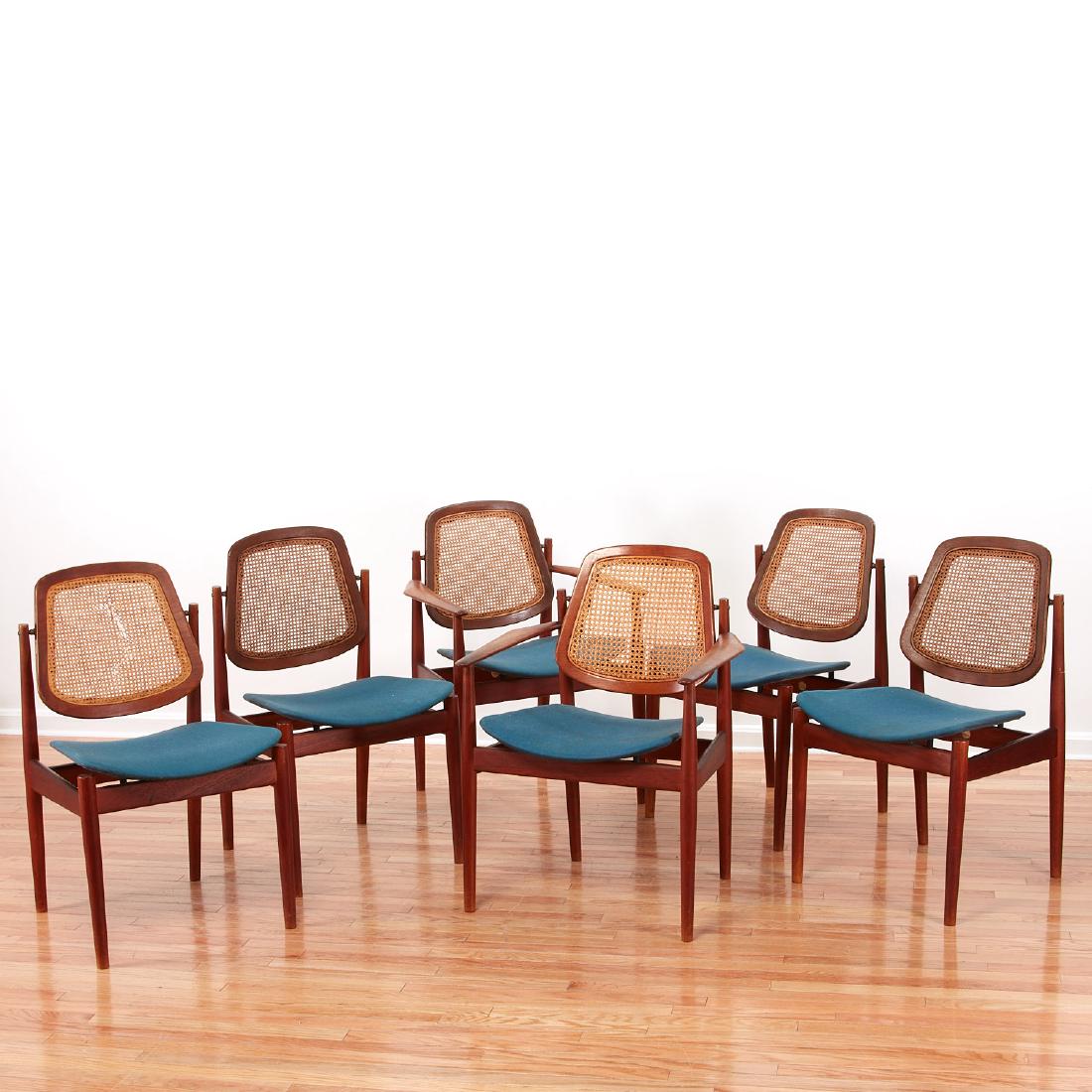 Set (6) Arne Vodder teak wood dining chairs (1 of 10)