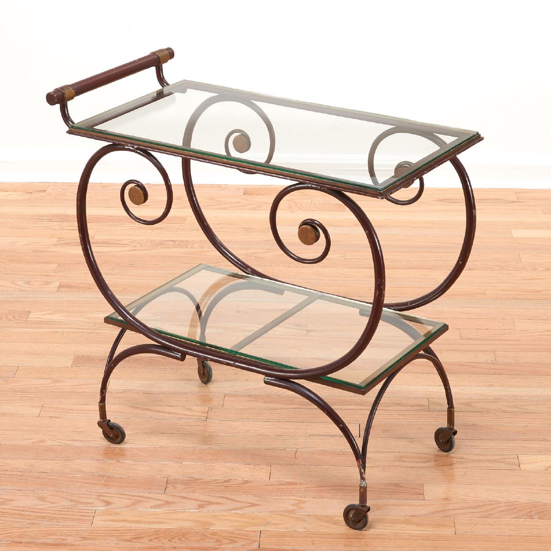 French Moderne wrought iron serving cart (1 of 6)
