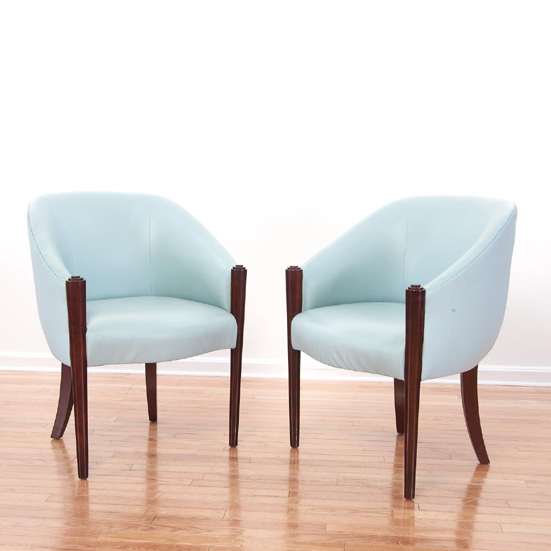 Pair Art Deco style leather tub chairs (1 of 6)