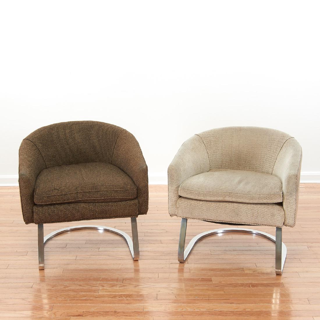 Pair Baughman style cantilever tub chairs (1 of 7)