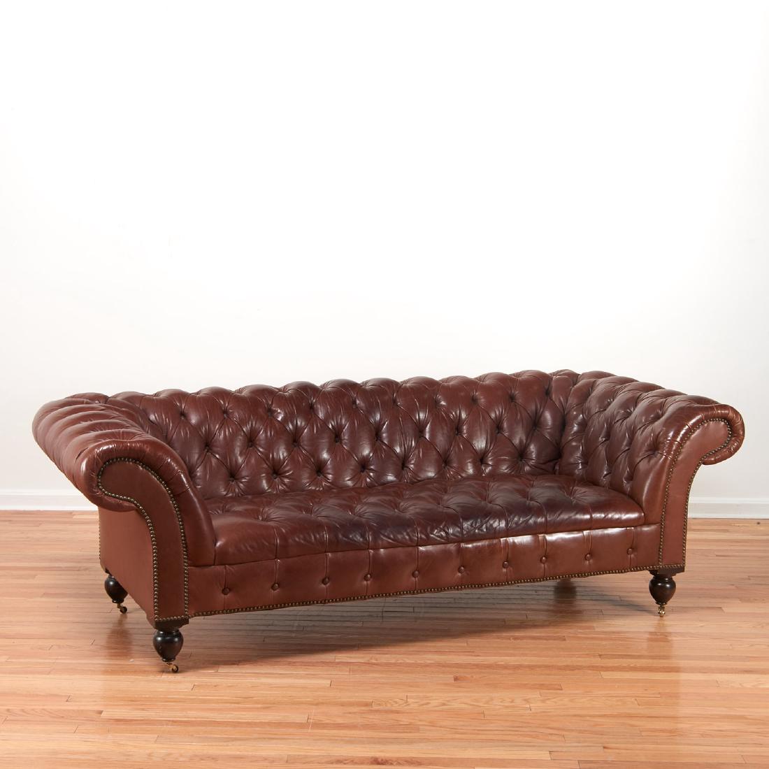 ralph lauren tufted leather chesterfield sofa