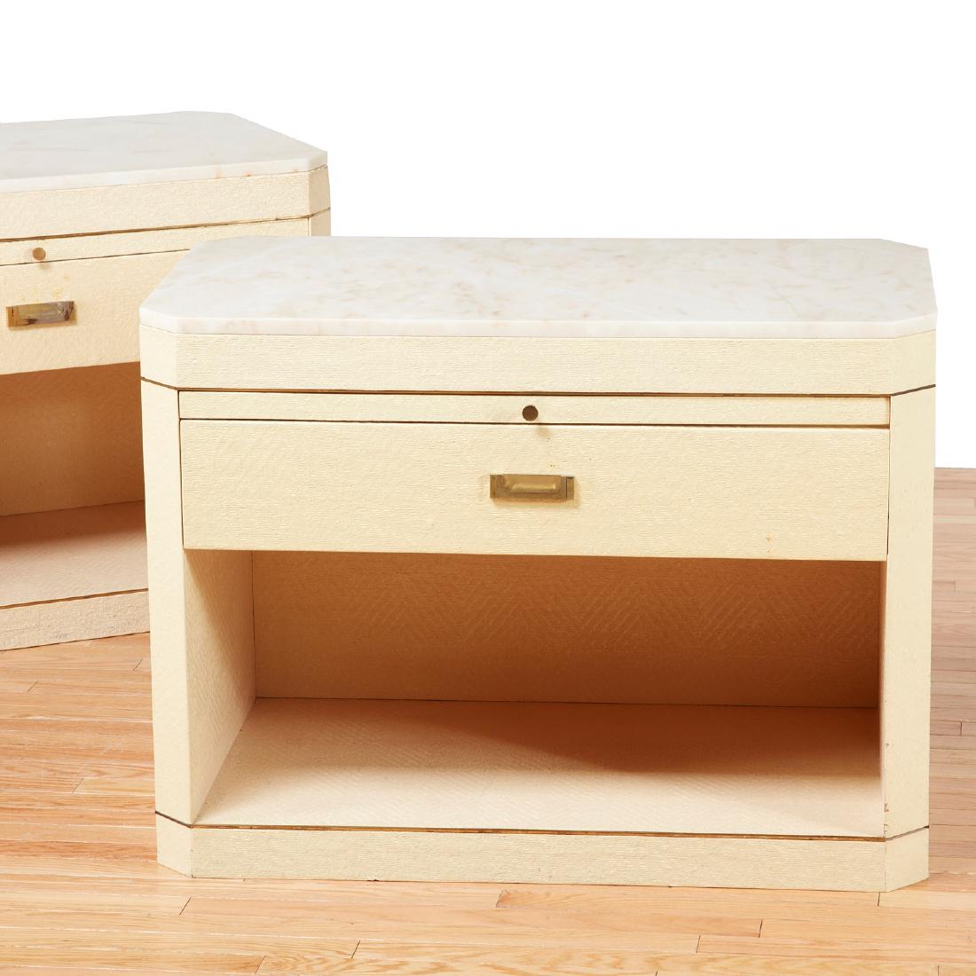 Pair of Karl Springer (attr.) bedside tables (1 of 9)