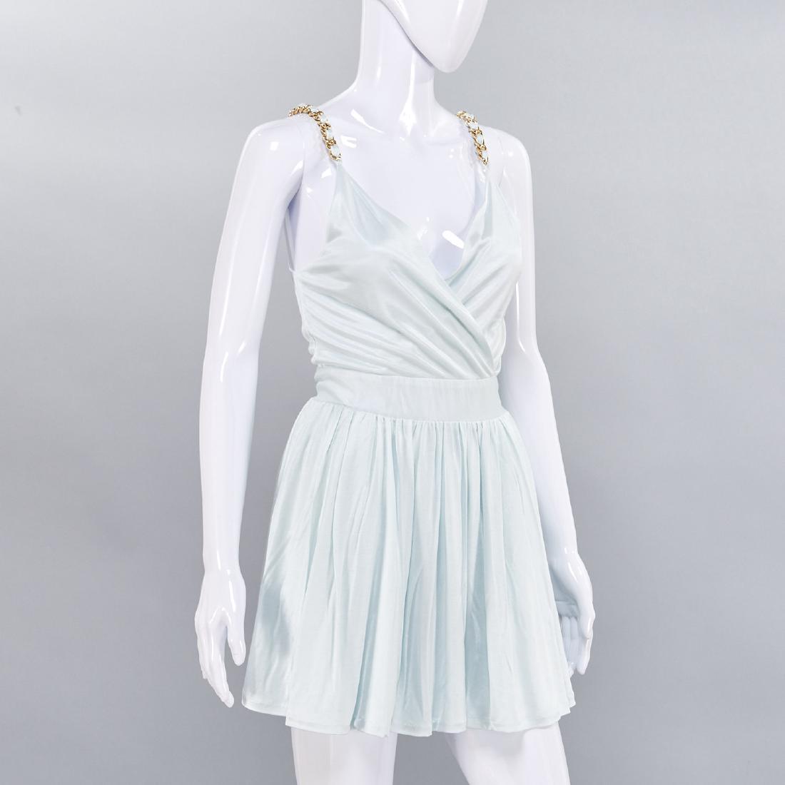 Balmain Paris pale blue chain strap dress (1 of 5)
