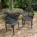 Pair Victorian cast iron lyre back armchairs