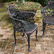 Pair Victorian cast iron lyre back armchairs - 2