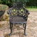 Pair Victorian cast iron lyre back armchairs - 3