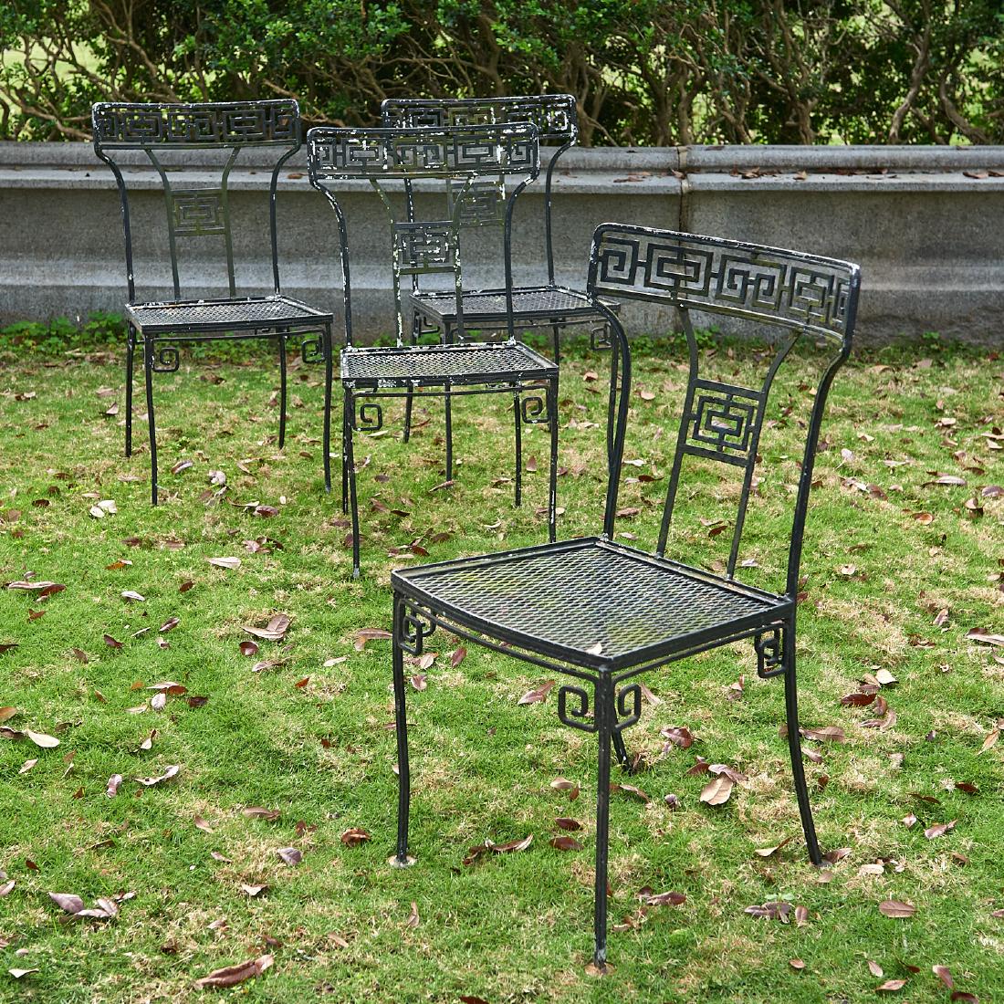 Set (4) Neo-Classical style wrought iron chairs (1 of 5)