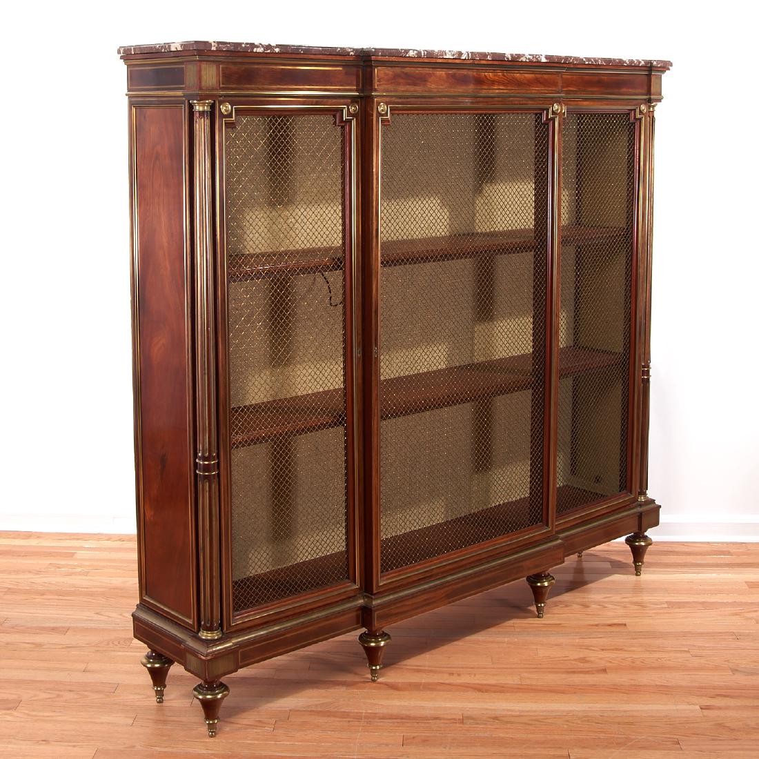 Nice Louis XVI style marble top bibliotheque (1 of 9)