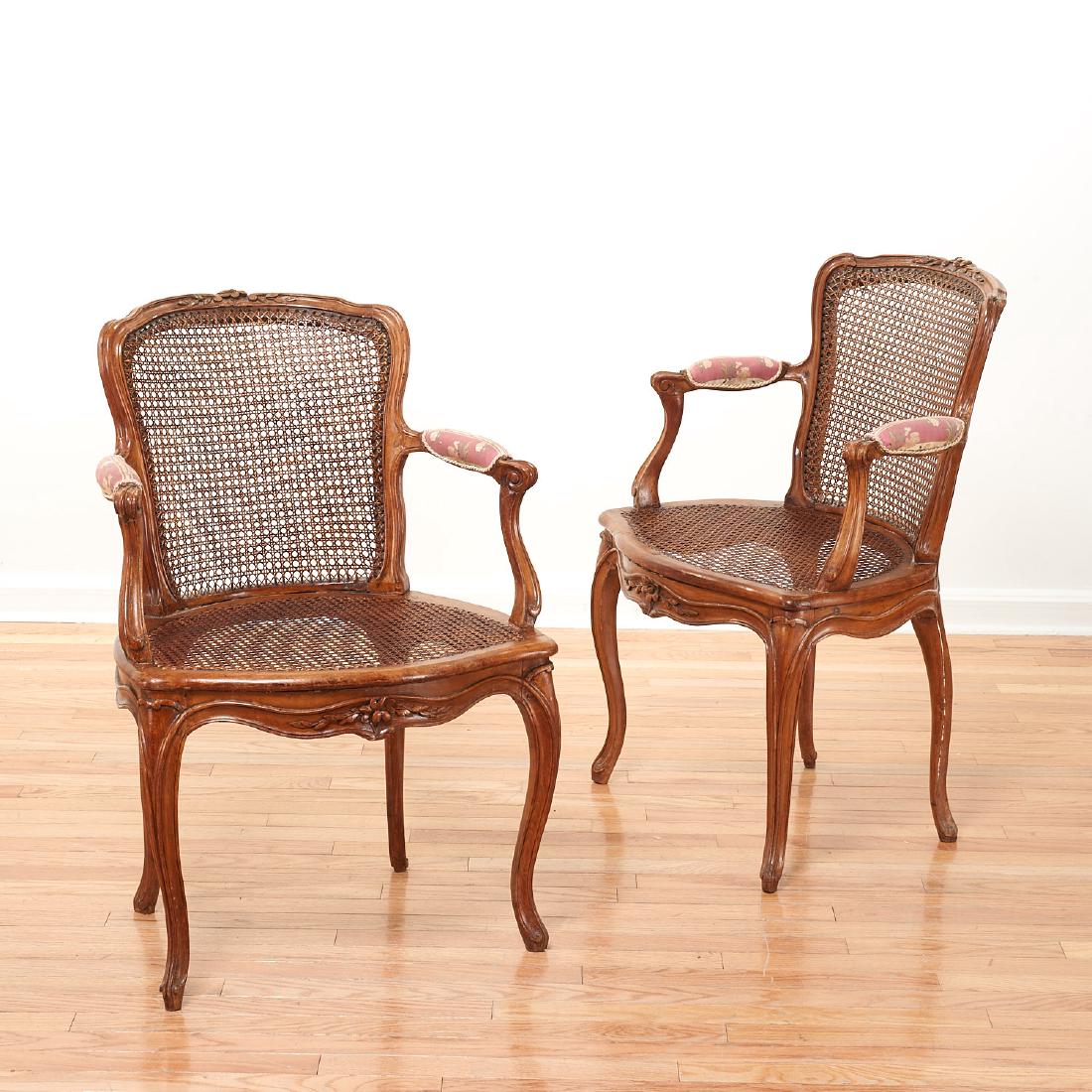 Pair Louis XV carved beechwood fauteuils (1 of 8)