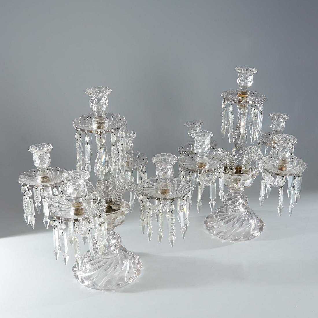 Pair French molded glass rope-twist candelabra (1 of 7)