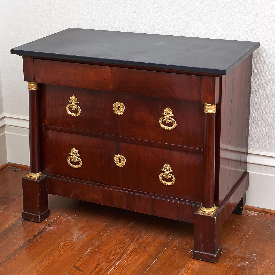 Empire ormolu mounted mahogany commode (1 of 7)
