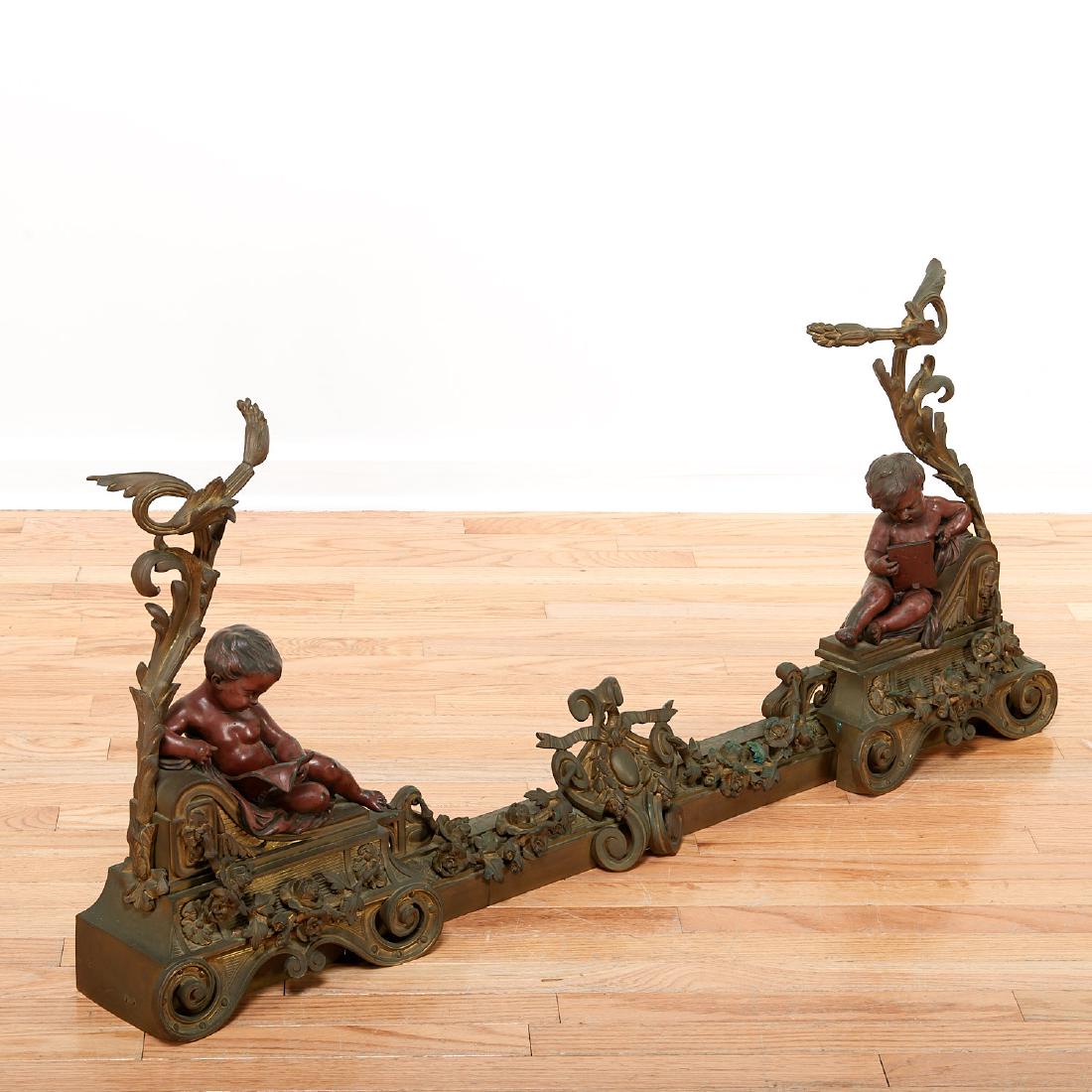 Nice French patinated bronze fire fender (1 of 6)