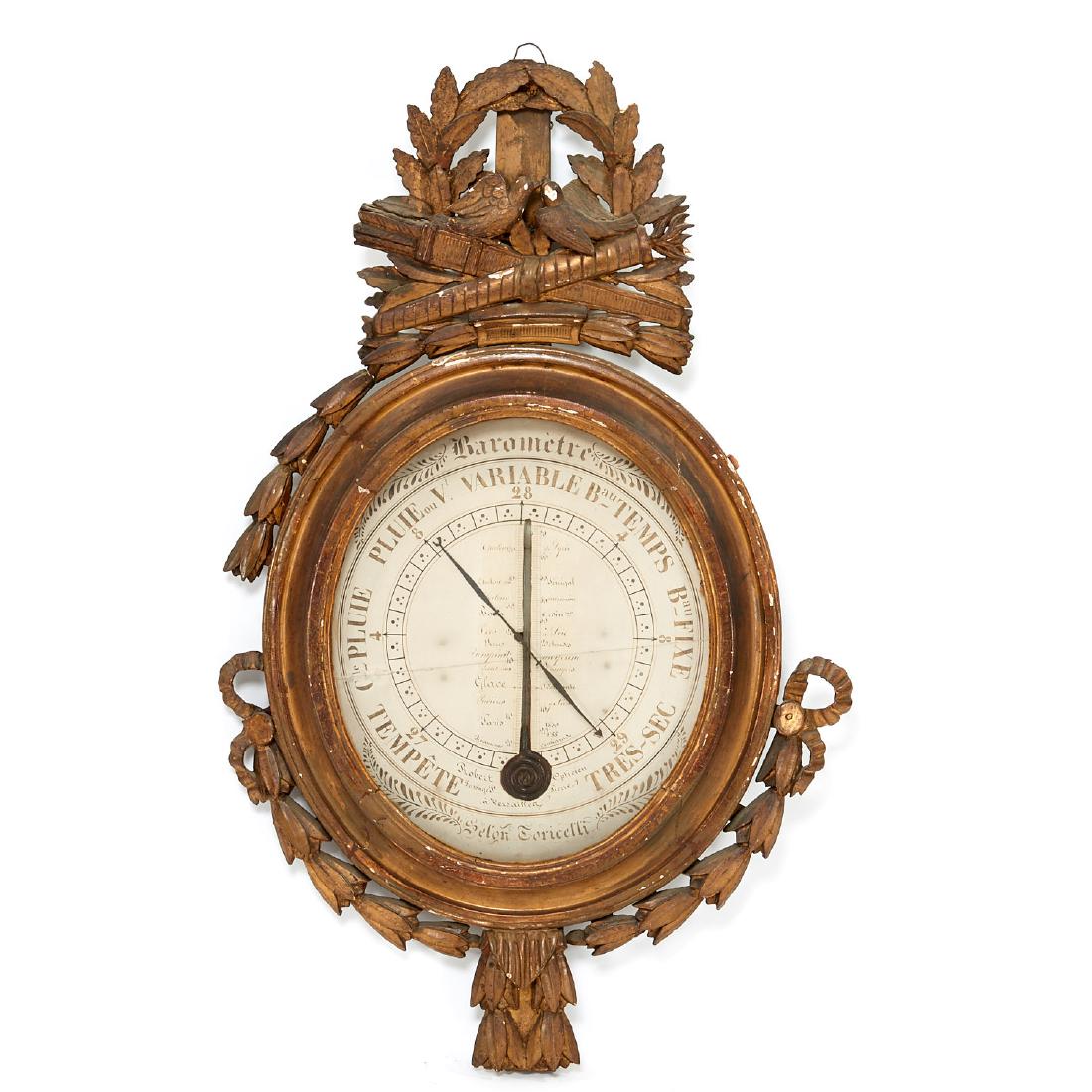 Louis XVI giltwood barometer thermometer (1 of 10)