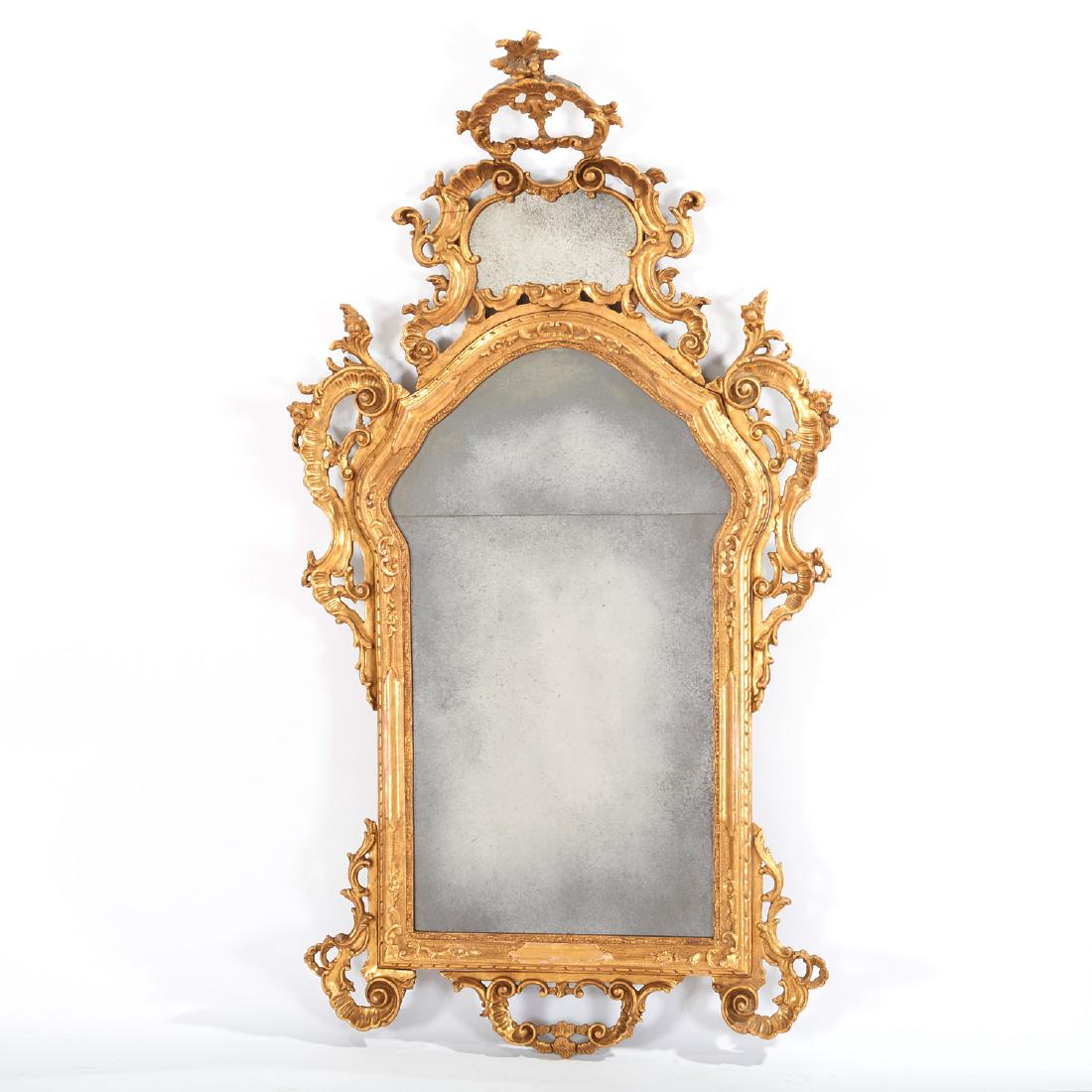 Nice old Italian Rococo style giltwood mirror (1 of 7)