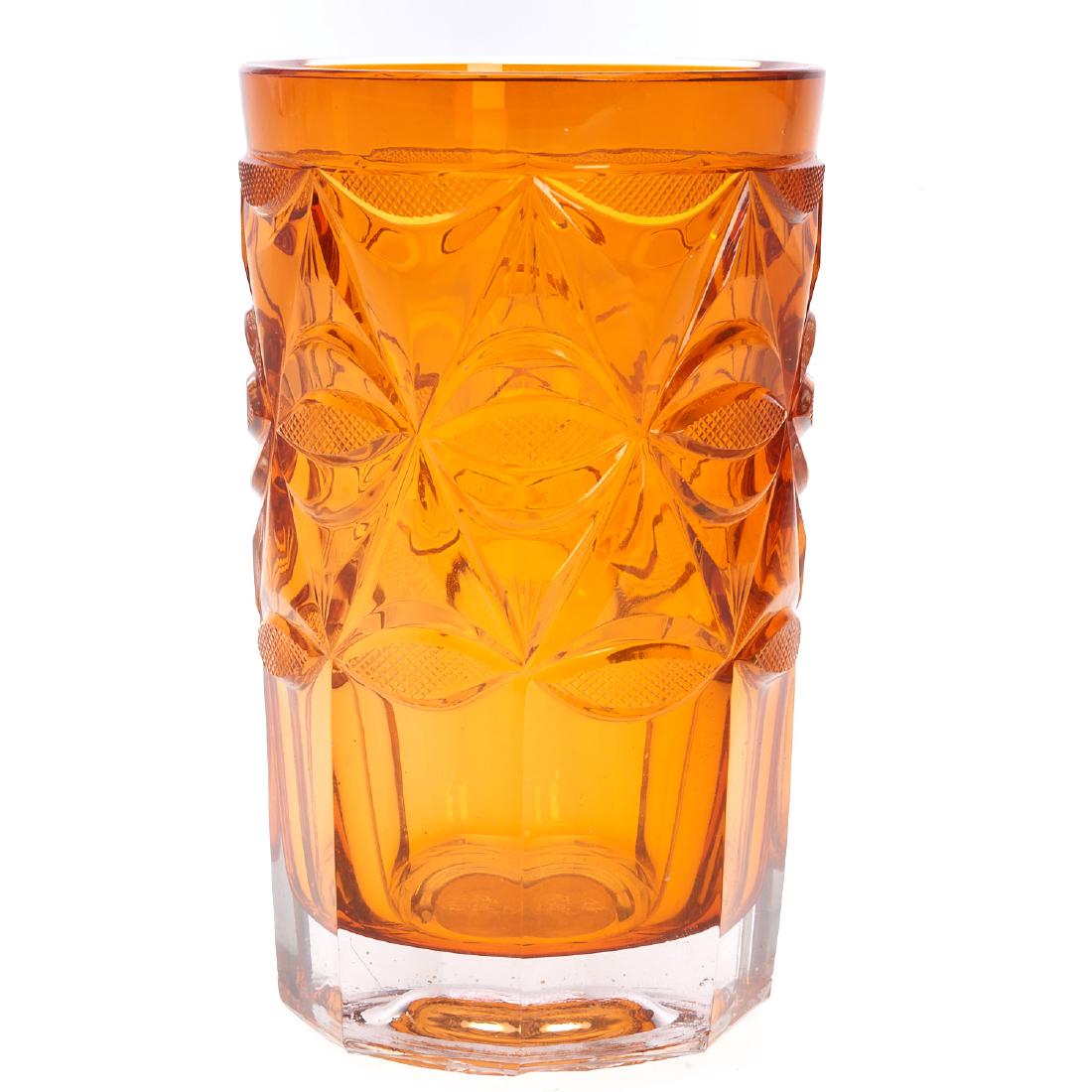 Bohemian cut glass tumbler with embedded coin (1 of 5)