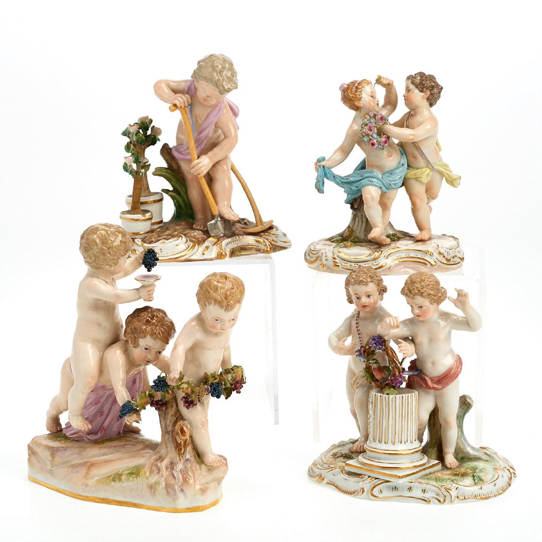Group (4) Meissen figures (1 of 9)