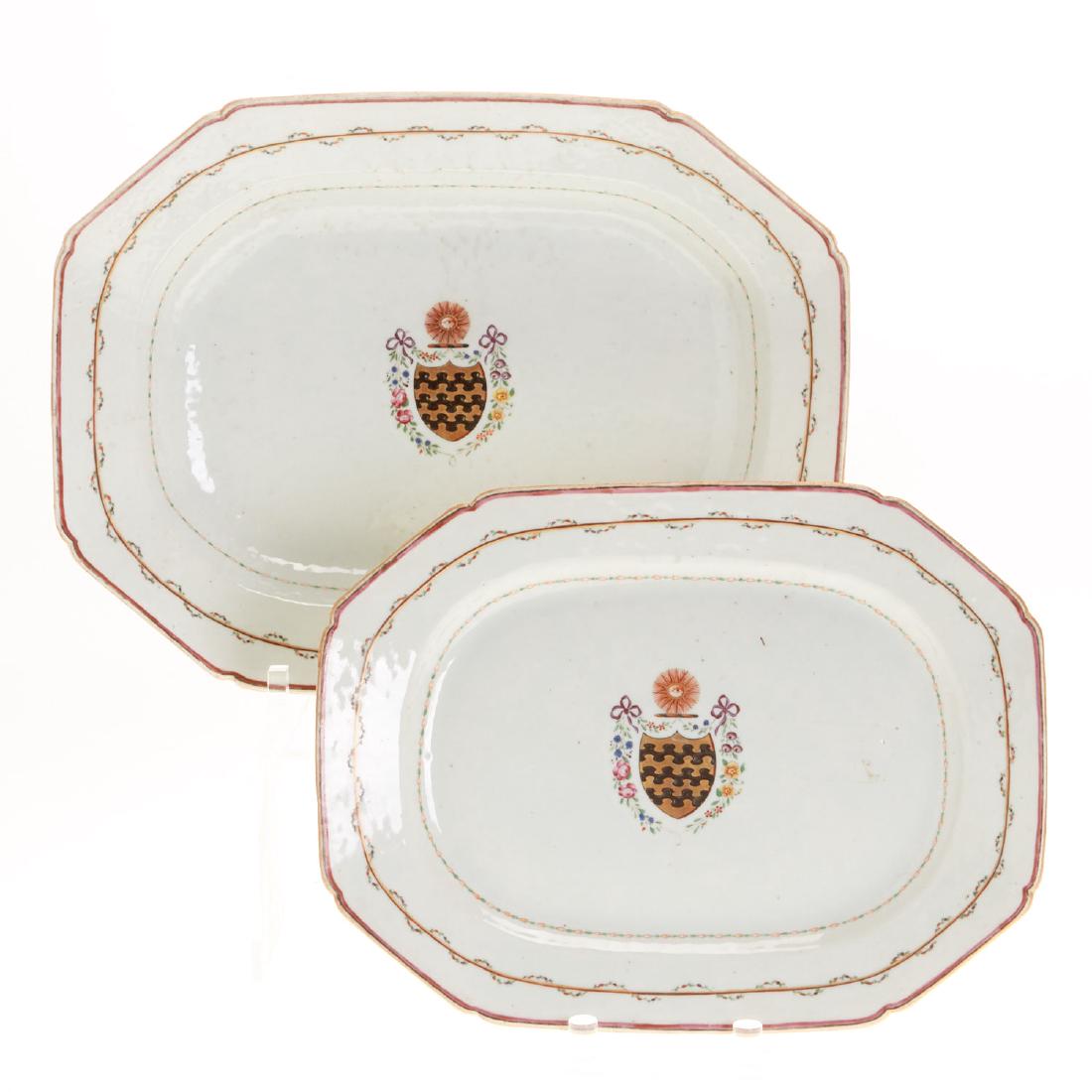 (2) Chinese Export Armorial nesting platters (1 of 7)