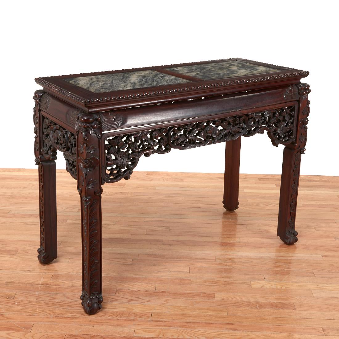 Qing Dynasty carved hardwood altar table (1 of 9)