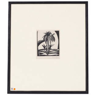 Paul Nash, wood engraving: Paul Nash, wood engraving, Paul Nash (British, 1889-1946), "Elysium", 1923, wood engraving on Japan paper, from an edition of 15, pencil signed and dated lower right "Paul Nash", 4.25"h x 4"w (sight),