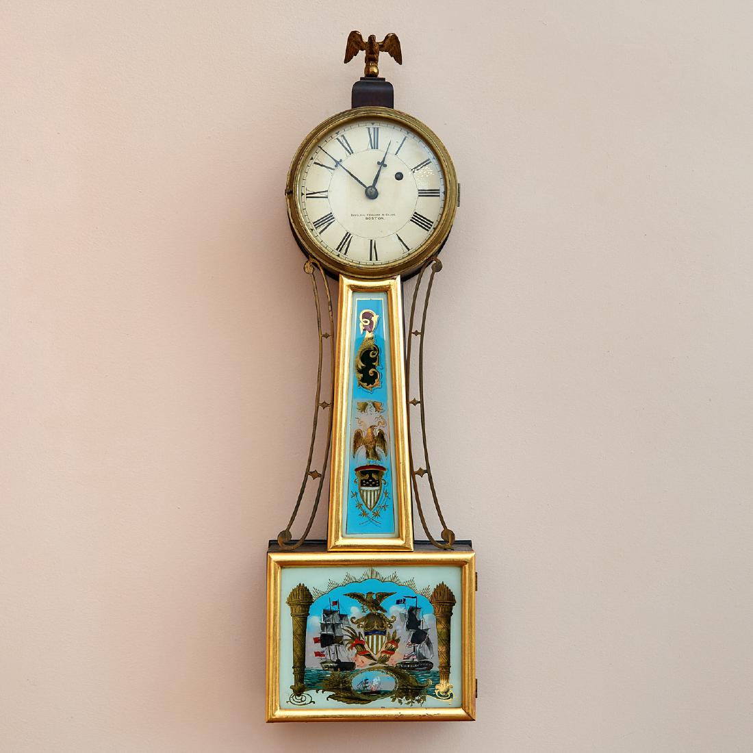 Federal style mahogany banjo clock (1 of 8)