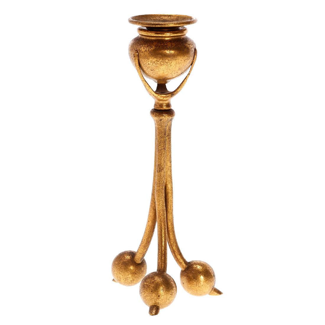 Tiffany Studios gilt bronze candlestick (1 of 7)