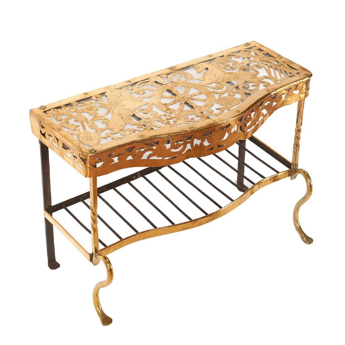 Unusual George III pierced brass fireplace trivet (1 of 6)