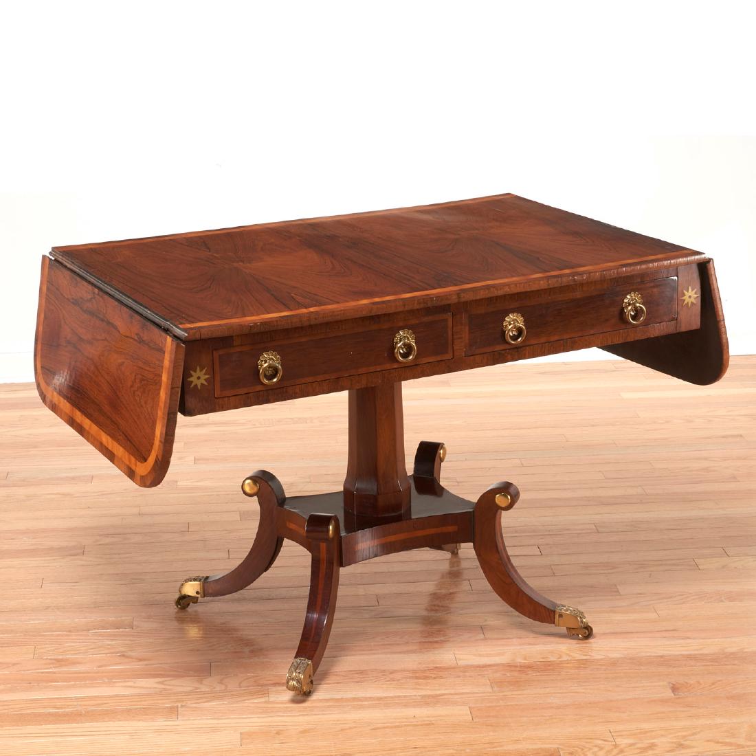 Regency brass inlaid sofa table (1 of 10)