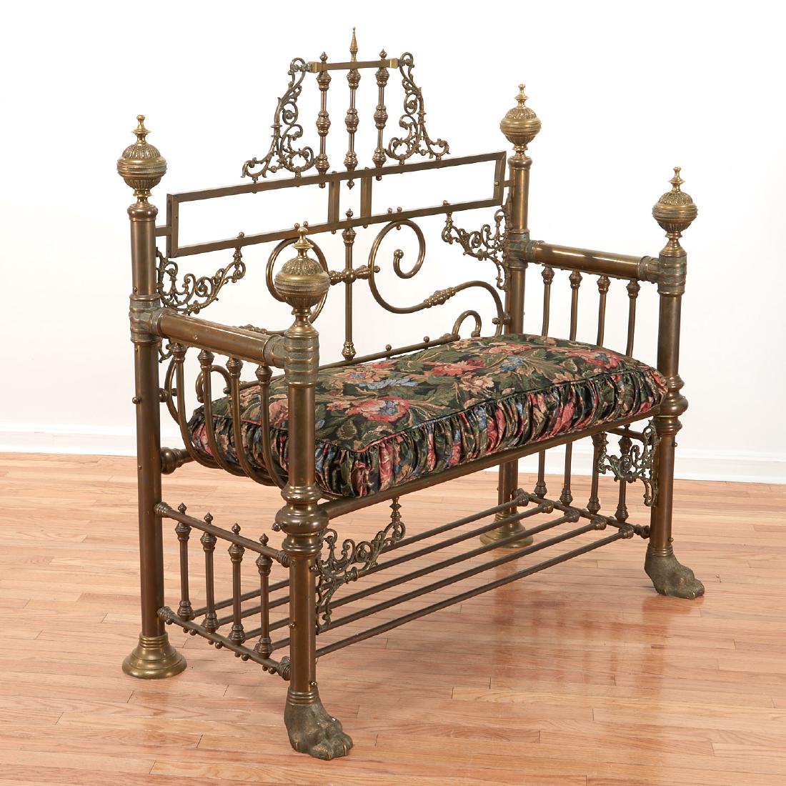 Victorian brass settee (1 of 8)