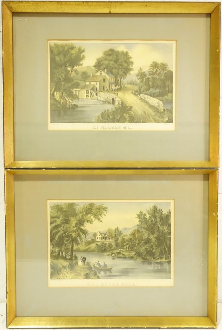 Currier & Ives, (2) color lithographs (1 of 10)