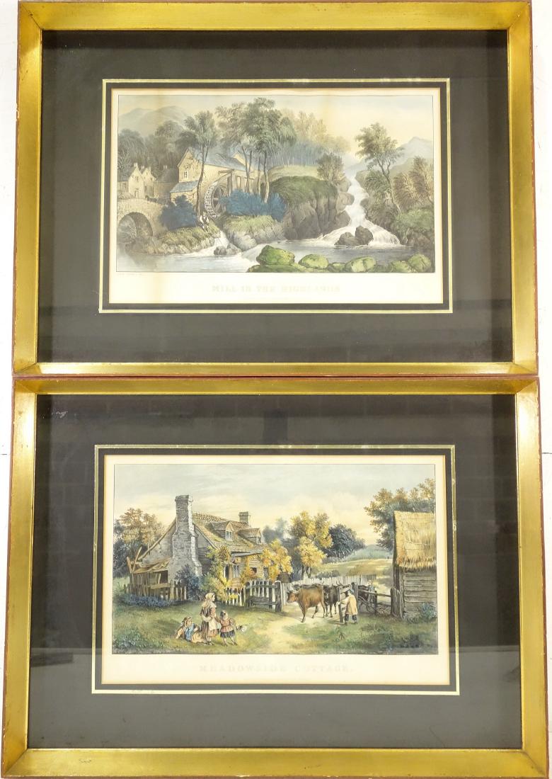 Currier & Ives, (2) color lithographs (1 of 10)
