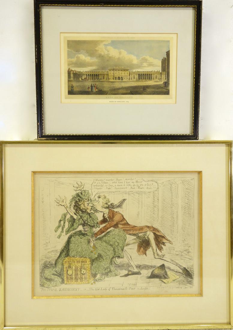 James Gilray, etc., (2) color engravings (1 of 9)