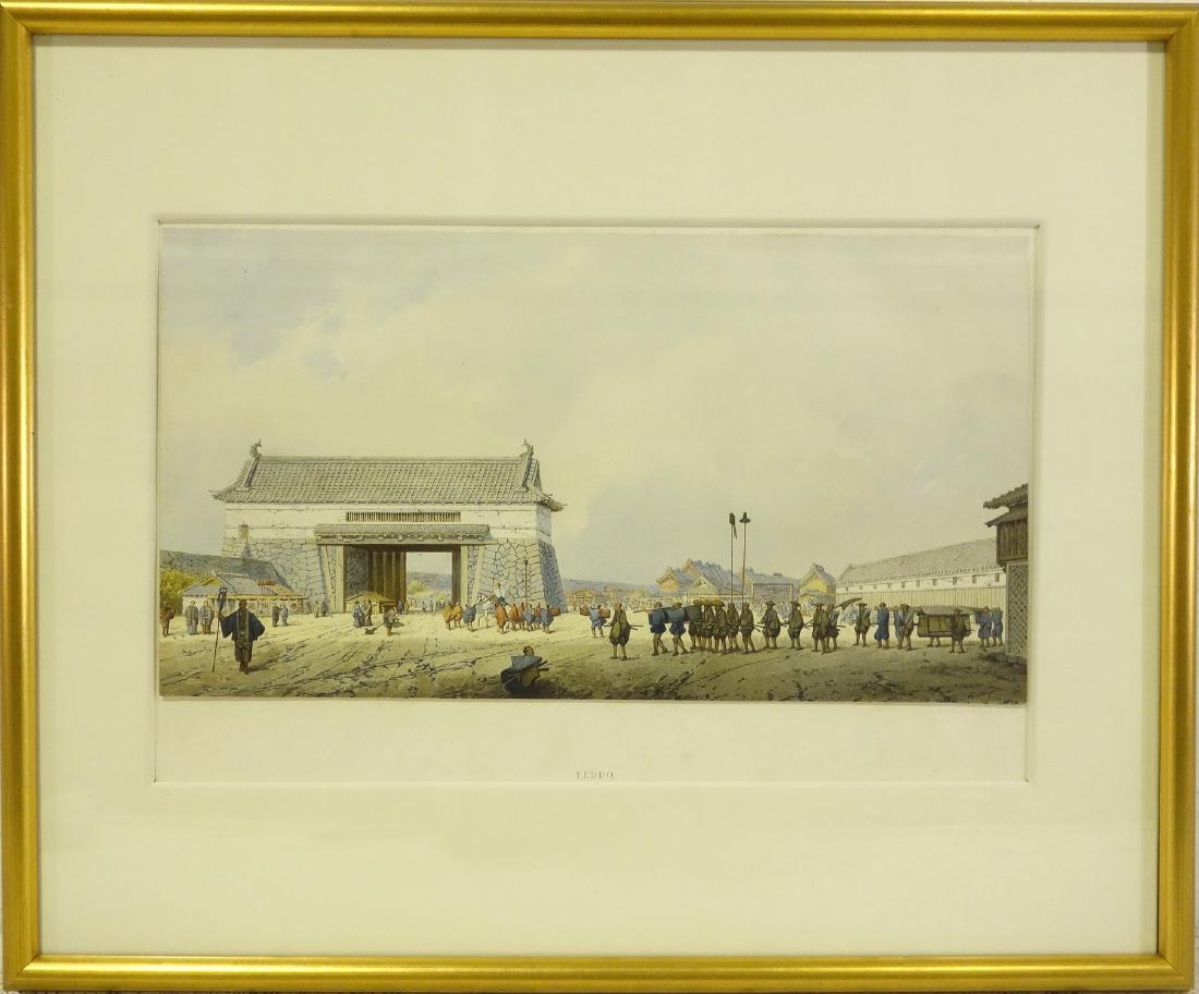 W. Korn, Yeddo Japan colored lithograph (1 of 9)