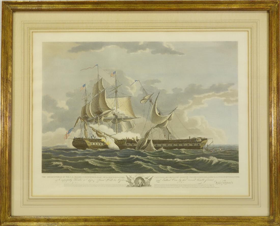Cornelius Tiebout, color engraving Naval scene (1 of 10)