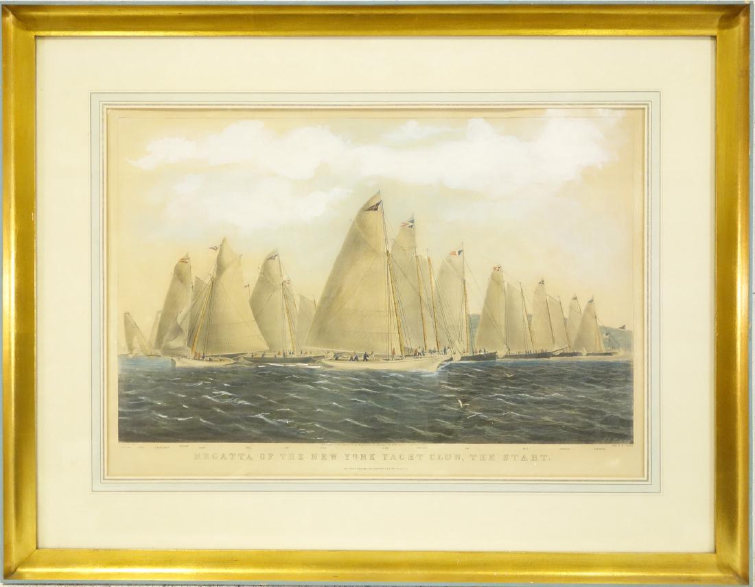 Nathaniel Currier, NY Yacht Club regatta litho (1 of 10)