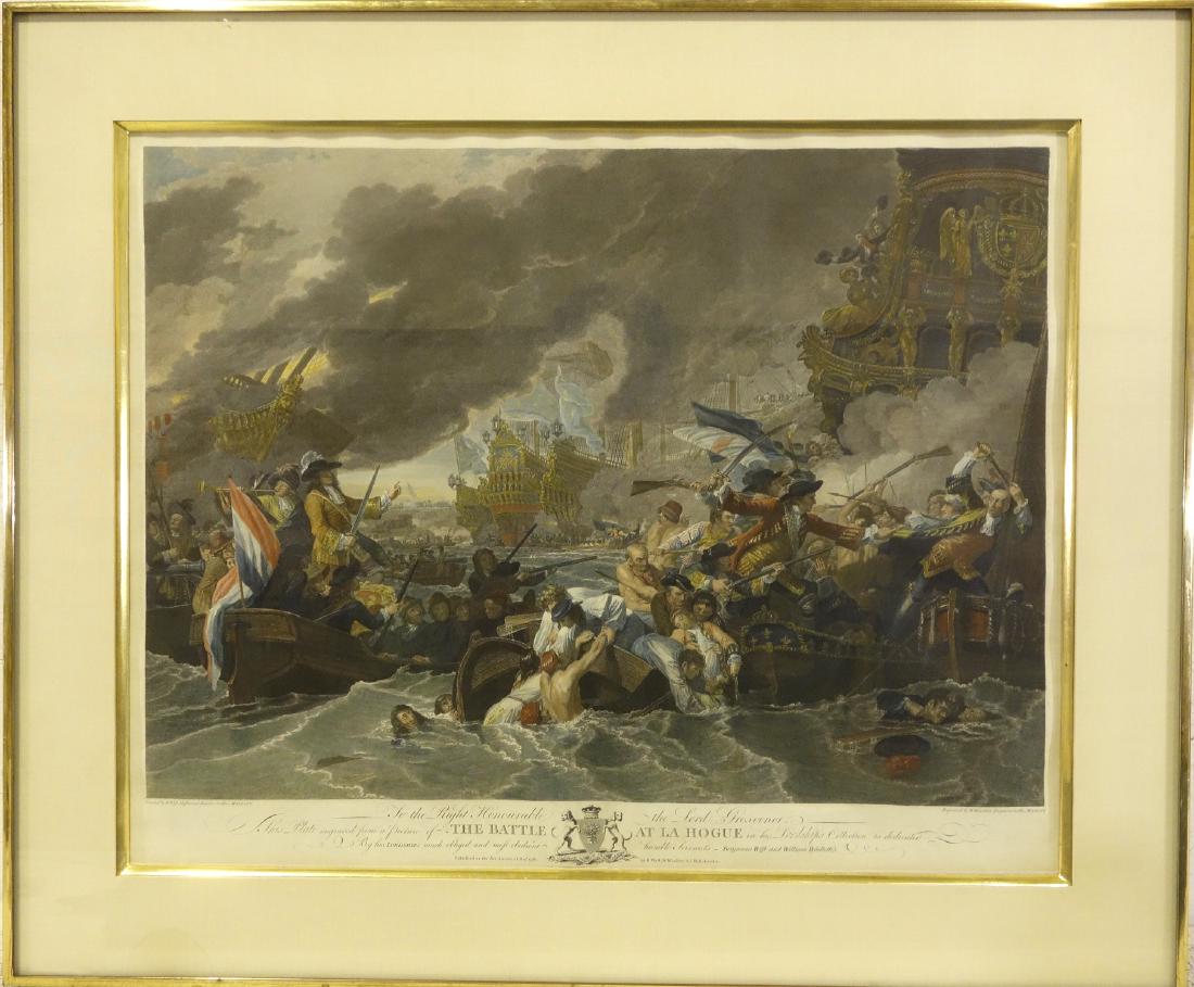 Wm. Woollett, naval battle colored engraving (1 of 8)