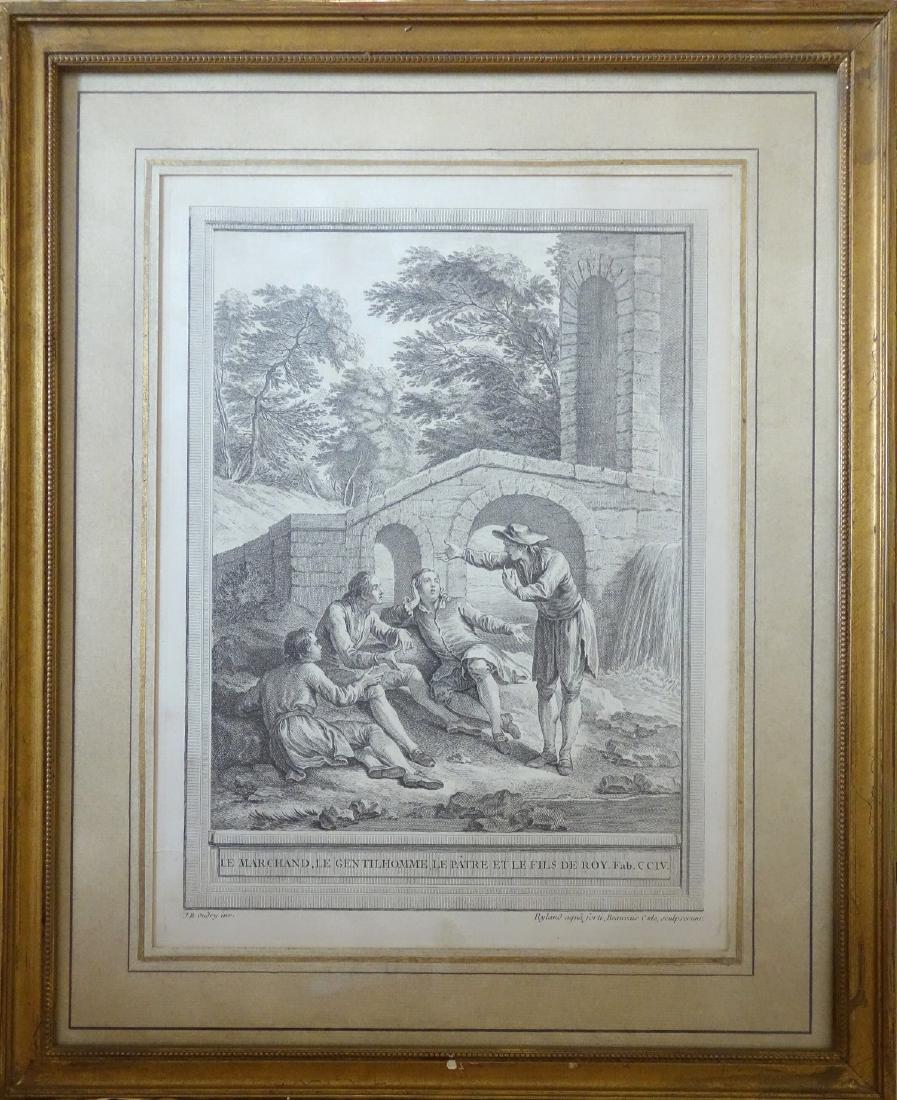 J.B. Oudry, fable illustration engraving (1 of 9)