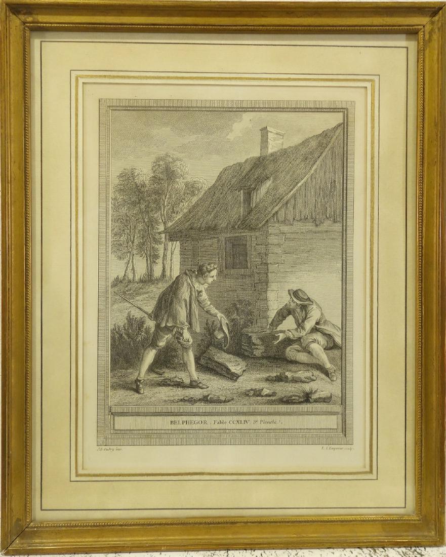 J.B. Oudry, fable illustration engraving (1 of 7)